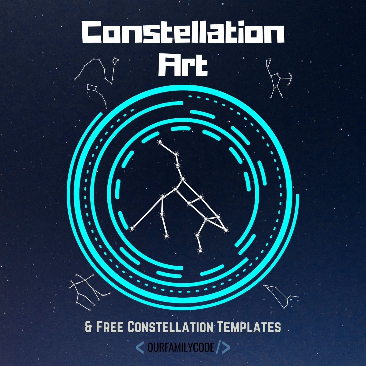 This constellation art activity is great for introducing constellations and sparking a sense of wonder for galaxies and planets above while also helping kids to recognize patterns in the sky by observing, describing, and turning them into art! #STEAM #constellations #kidscrafts