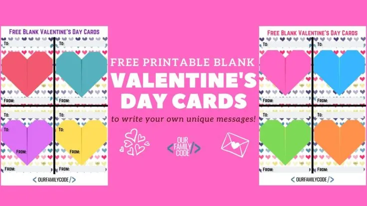 BH FB Free Printable Blank Valentines Day Cards 2 This candy heart ten frames math activity is a great way to work on basic number facts with a fun Valentine's Day twist!