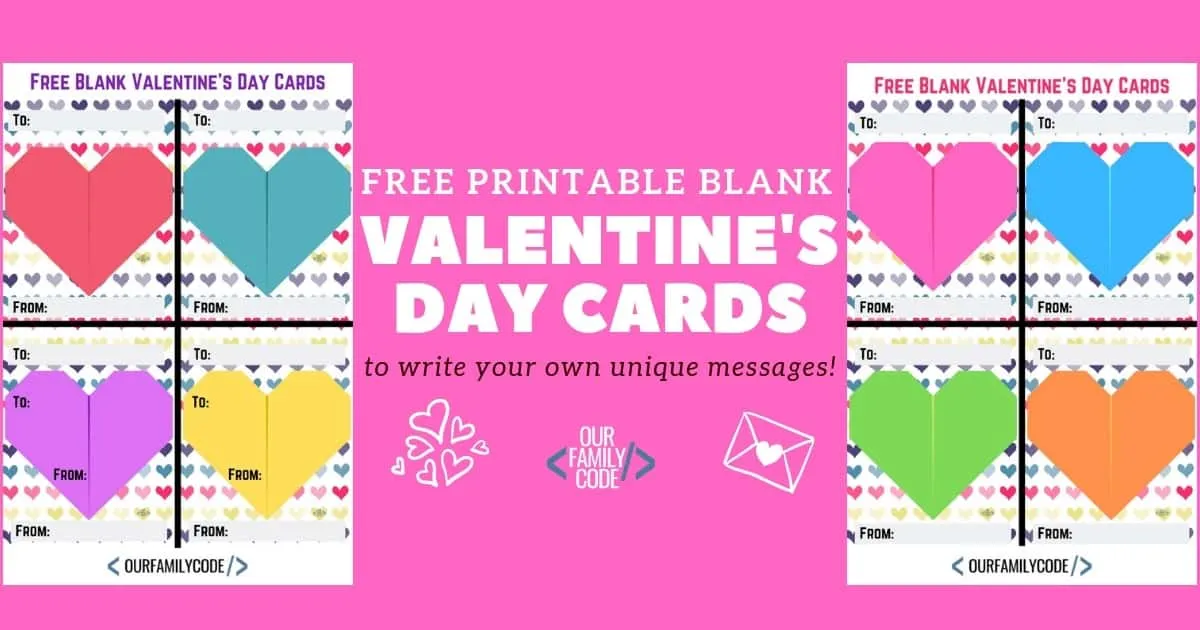 FREE Printable Valentine's Day Cards for School