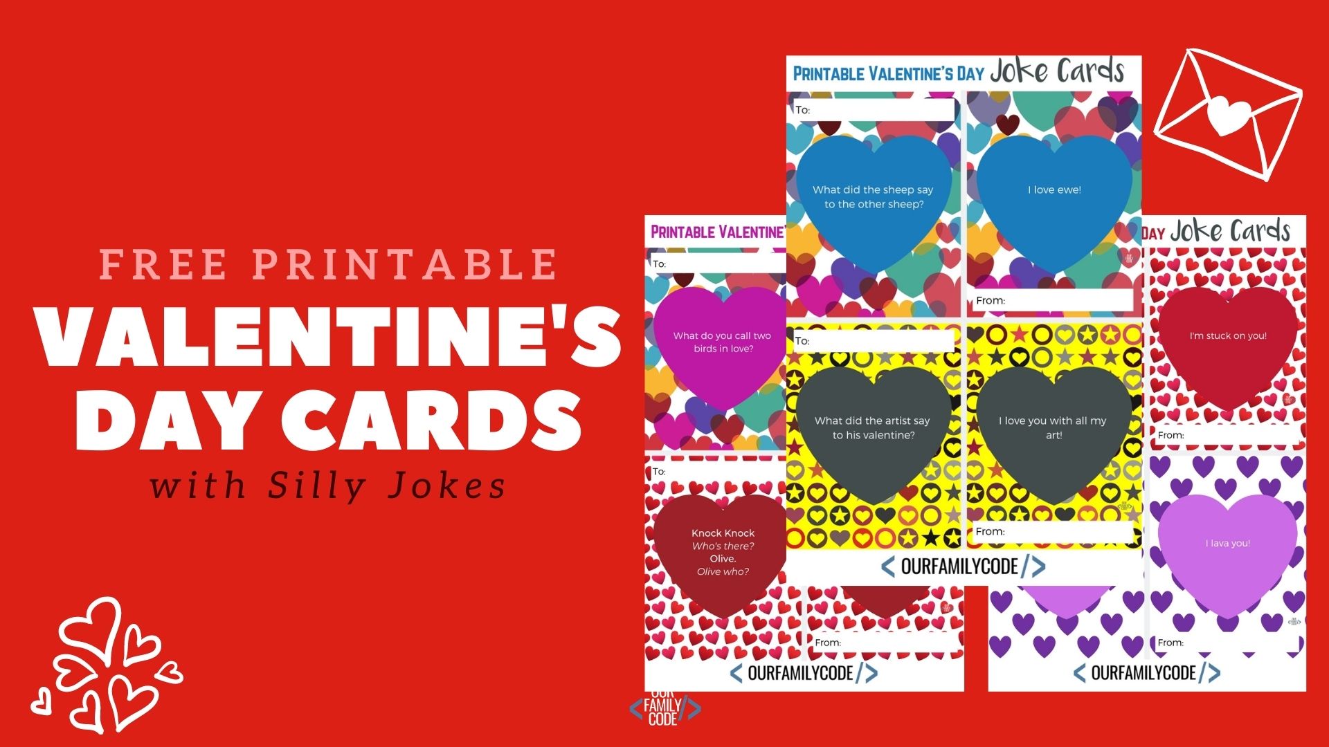 Free printable Valentine's Day joke cards