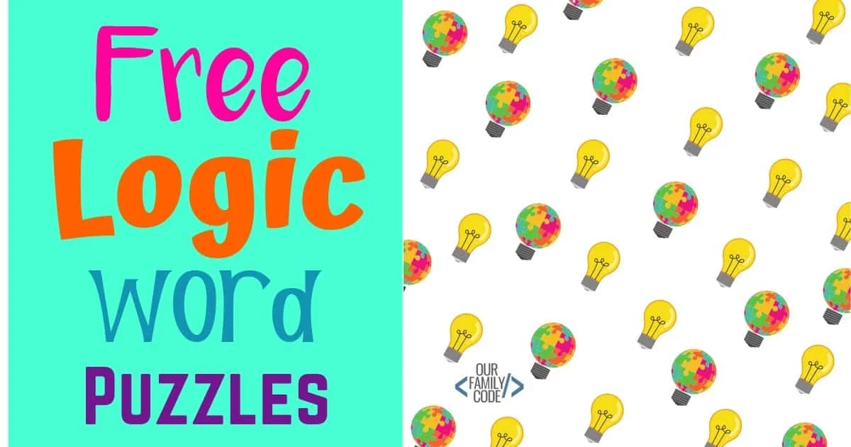 grab your free printable logic word puzzles our family code teach kids to code steam stem activitie