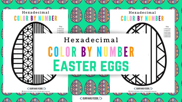 BH FB Hexadecimal Color by number Easter eggs Work on logical reasoning and colors with this Easter Jelly Bean Sudoku unplugged coding activity for preschoolers to 5th graders!