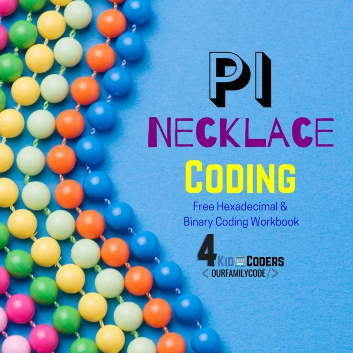 This Pi Necklace coding activity is the perfect combination of math, binary, and hexadecimal coding for upper elementary and middle school students.  #PiDay #mathactivities #STEAM #teachkidstocode #unpluggedcoding #codingforkids
