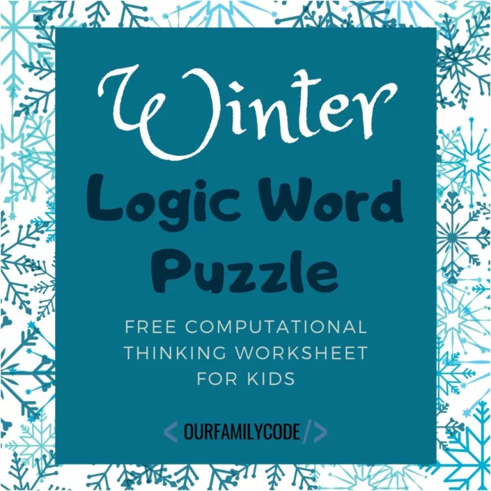 Snow Day Winter Logic Word Puzzle