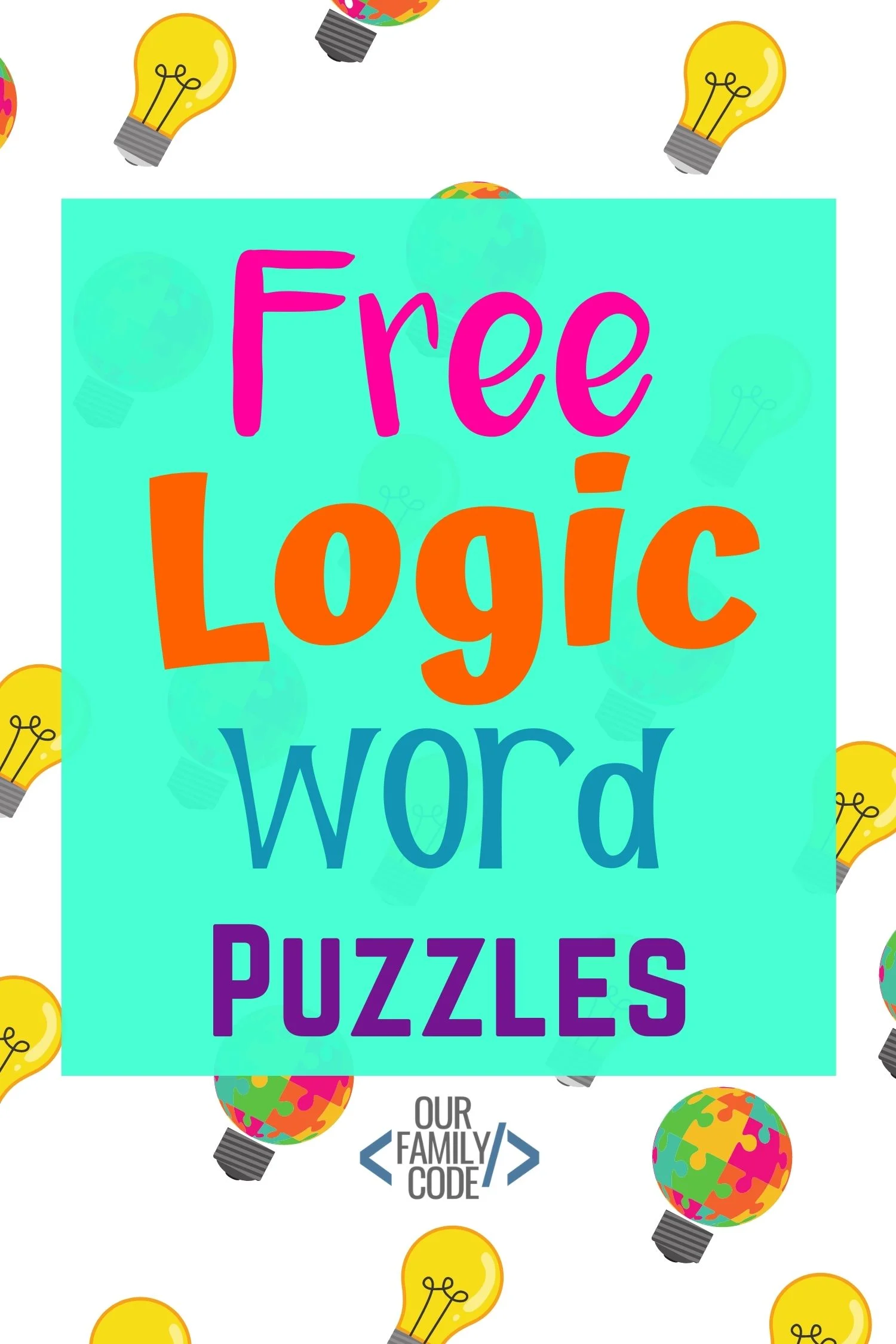 Free logic word puzzle printables - Logic word puzzles are a great way for kids to use logical thinking and pattern matching paired with spatial recognition and spelling. #teachkidstocode #computationalthinking #STEM #logicpuzzles