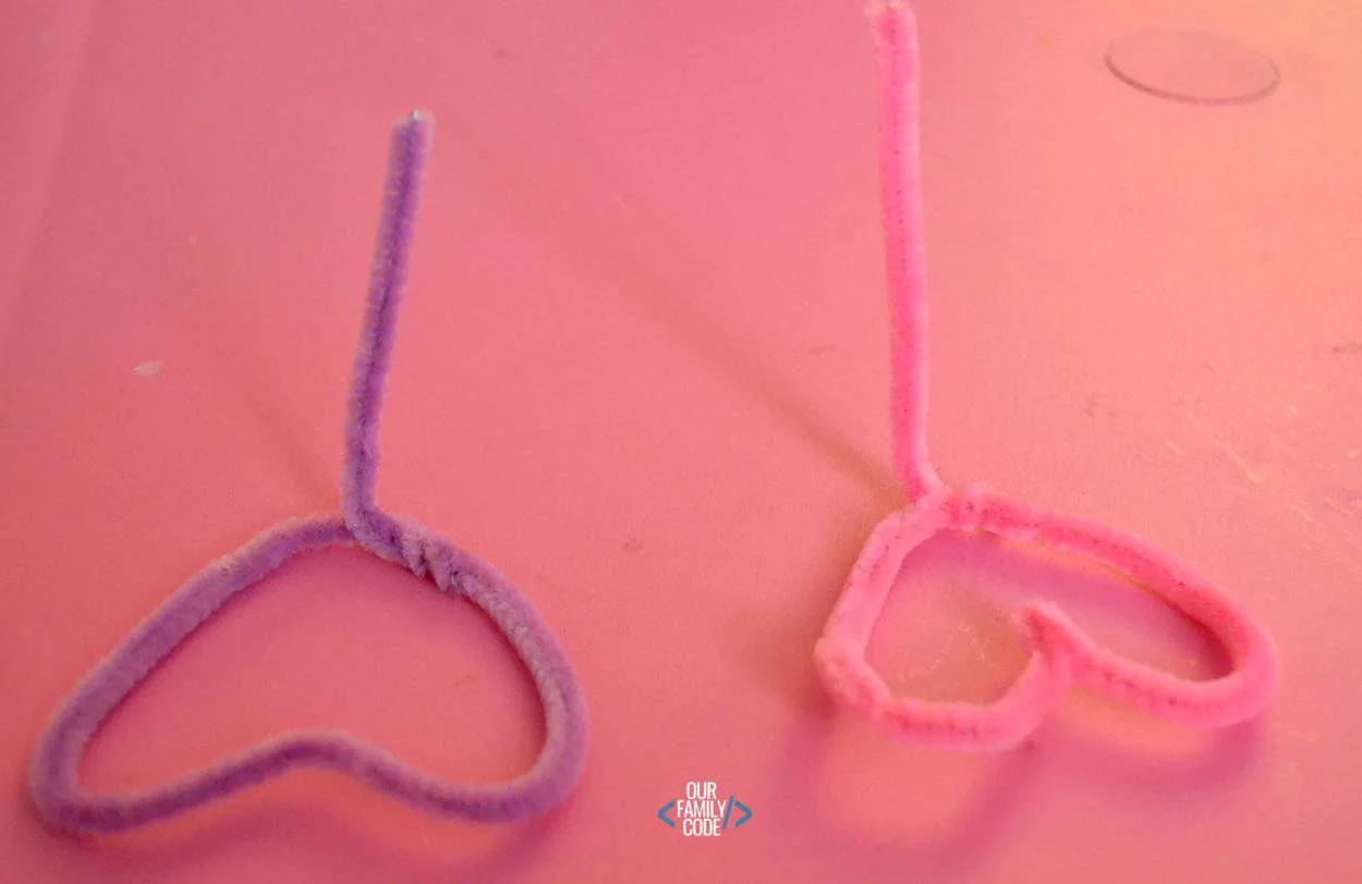 Stamped Heart Valentine's Day Pipe Cleaner Craft