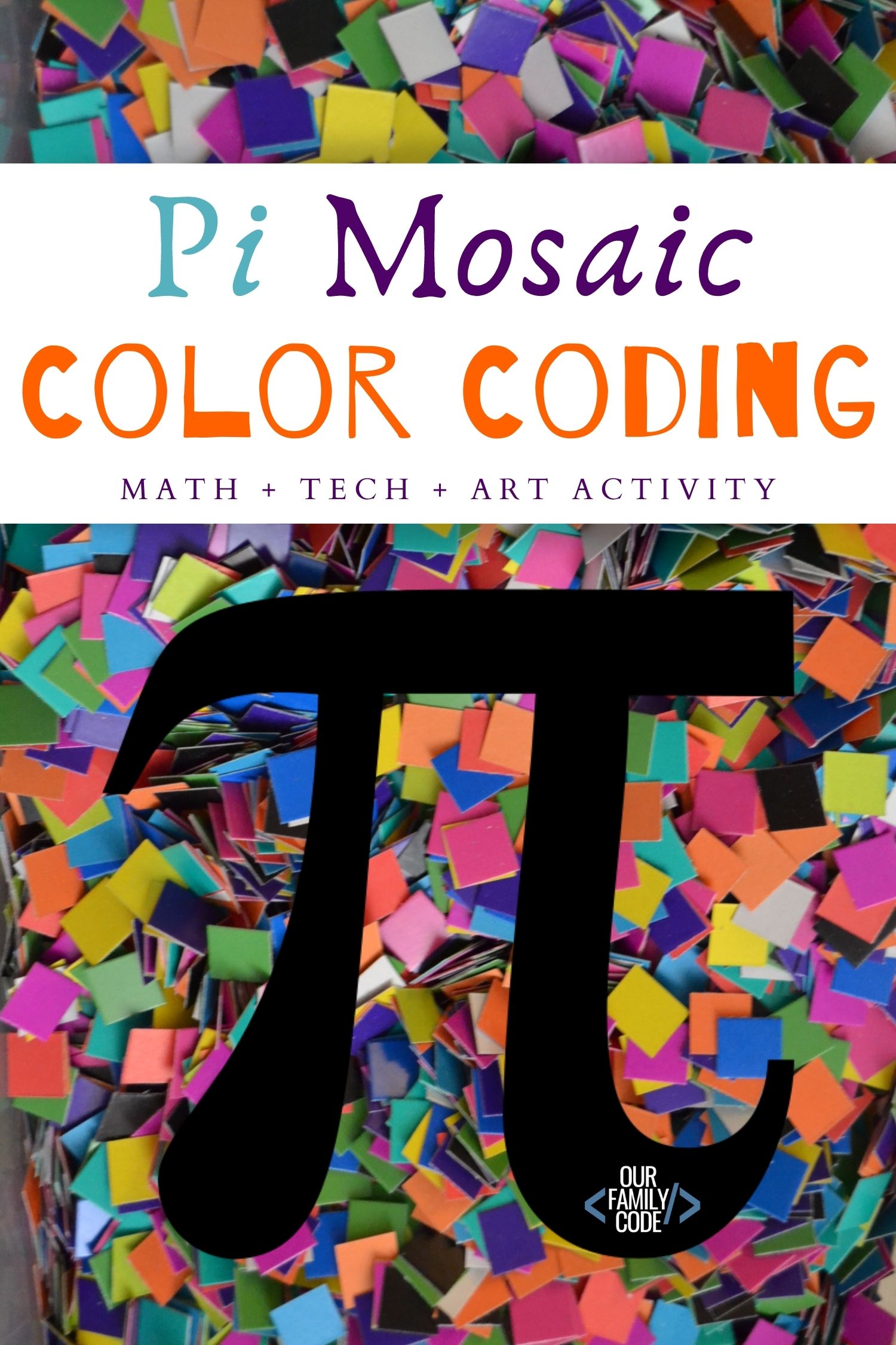Check out this color coding mosaic pi cityscape activity that works on basic programming skills while introducing Pi. #STEAM #PiDay #Pi #mathactivitiesforkids #mathplusart #teachingkids #craftsforkids