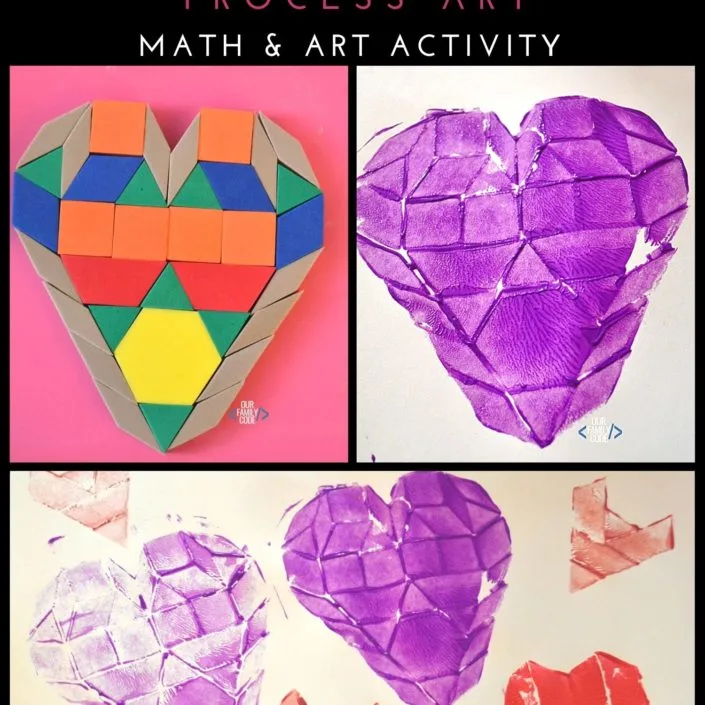 Turn tangrams into stamps to create process art! #tangrams #processart #craftsforkids #STEAM