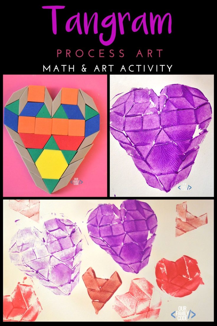 Tangram Process Art Math Art Activity 3 This heart process art activity is a great way to incorporate a book about feelings with pipe cleaner painting! Perfect for Valentine's Day!