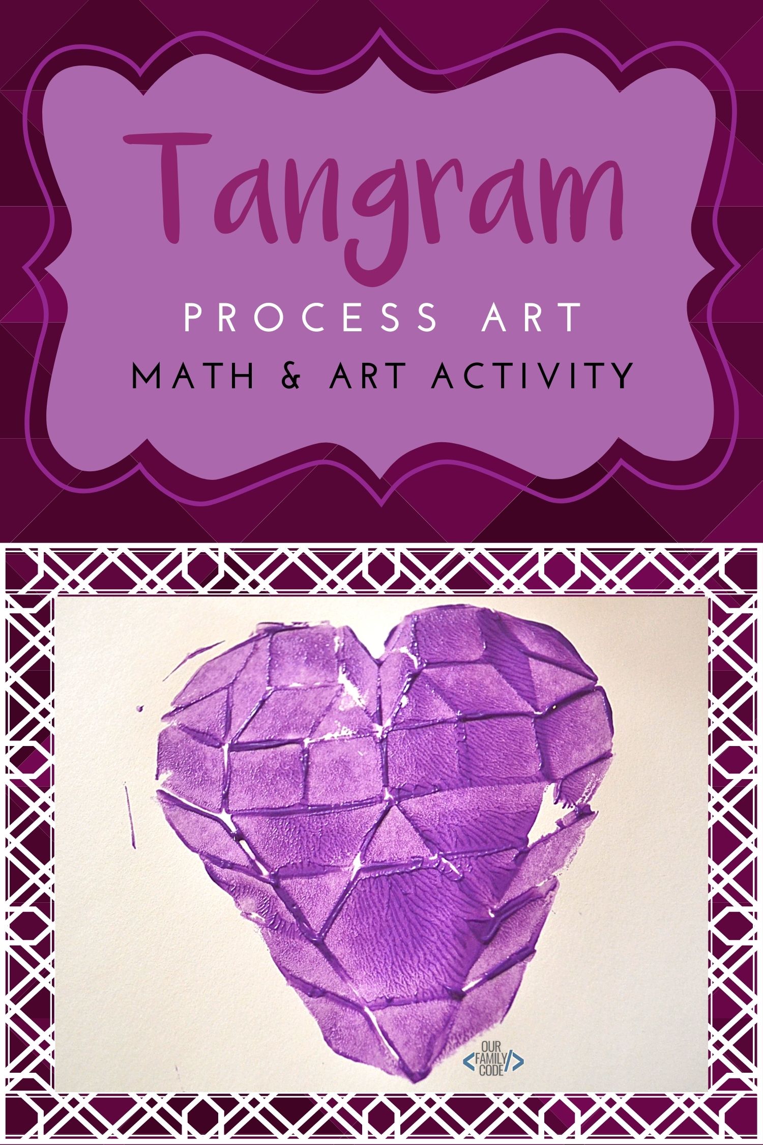 Turn tangrams into stamps to create tangram process art! #tangrams #processart #craftsforkids #STEAM