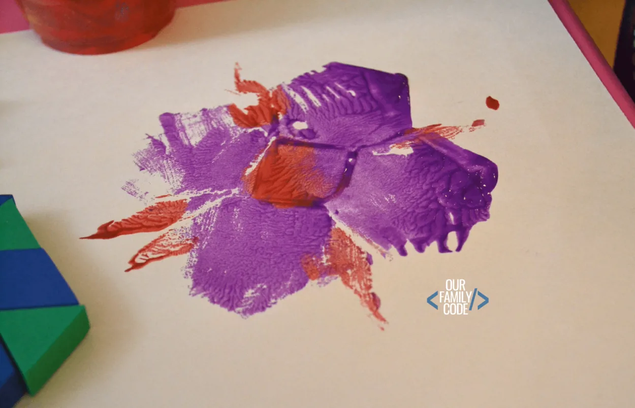 A picture of Tangram Stamp process Art.