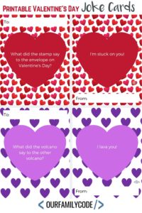 Free Printable Valentine's Day Joke Cards - Our Family Code