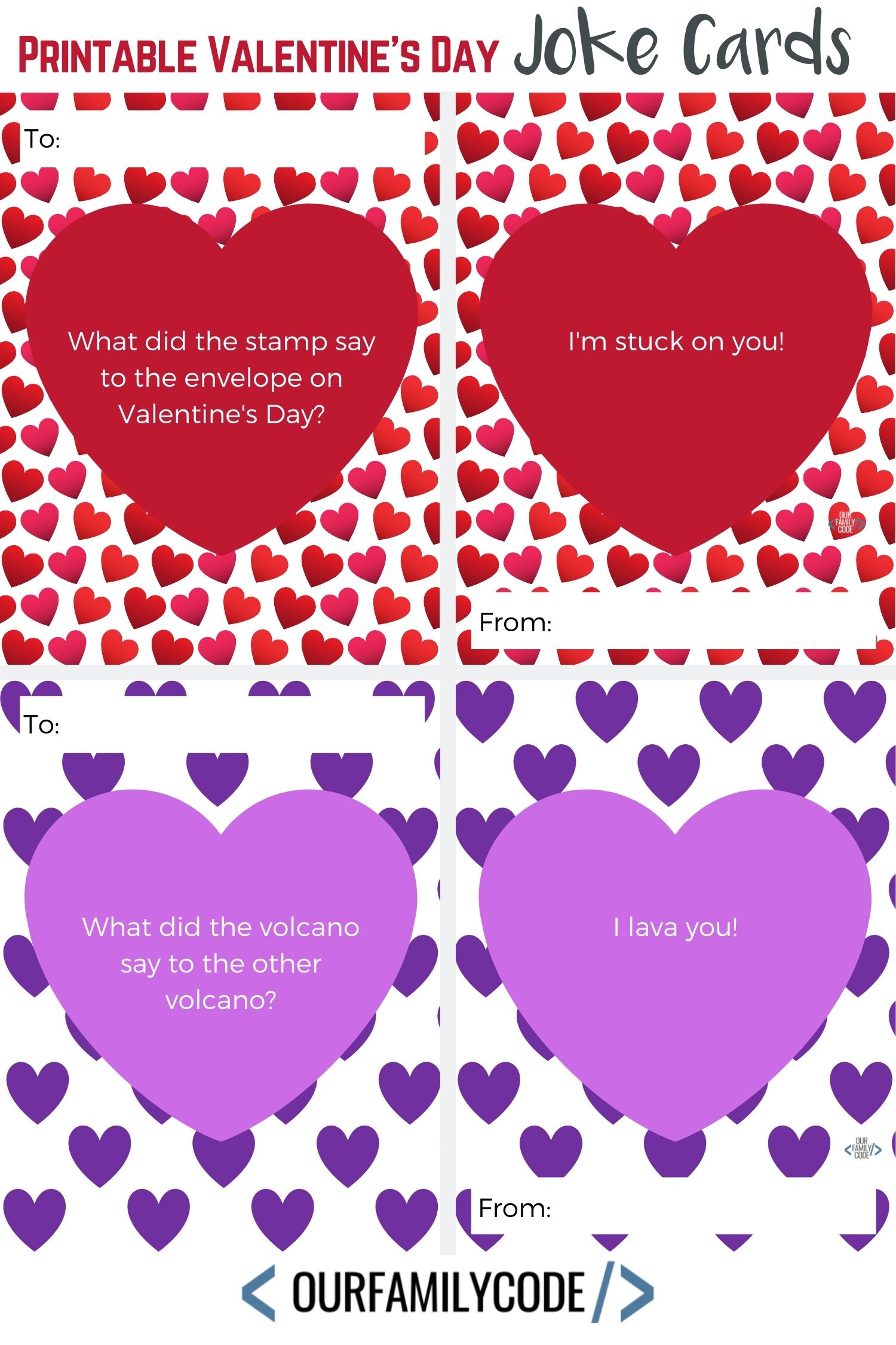 Free Printable Valentine s Day Joke Cards Our Family Code
