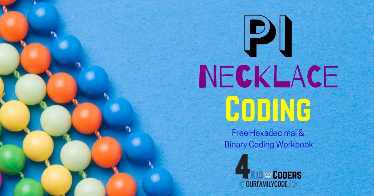 Pi Necklace Coding Unplugged Coding Activity bh fb pi necklace coding hexadecimal binary coding This Pi Necklace coding activity is the perfect combination of math, binary, and hexadecimal coding for upper elementary and middle school students. #PiDay #mathactivities #STEAM #teachkidstocode #unpluggedcoding #codingforkids