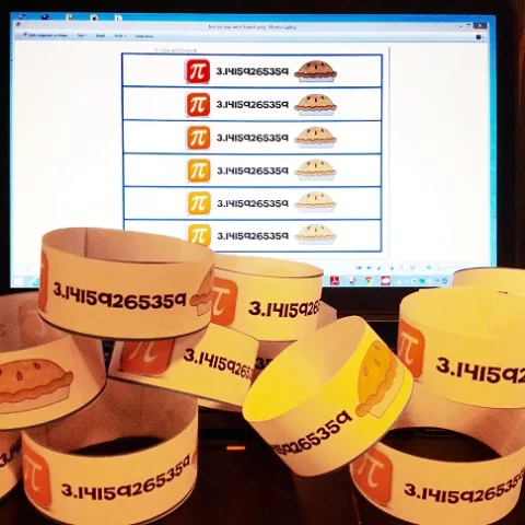 photo of free pi day wrist bands Check out these great STEAM Pi Day activities for kids that pair math with technology, art, engineering, and science!