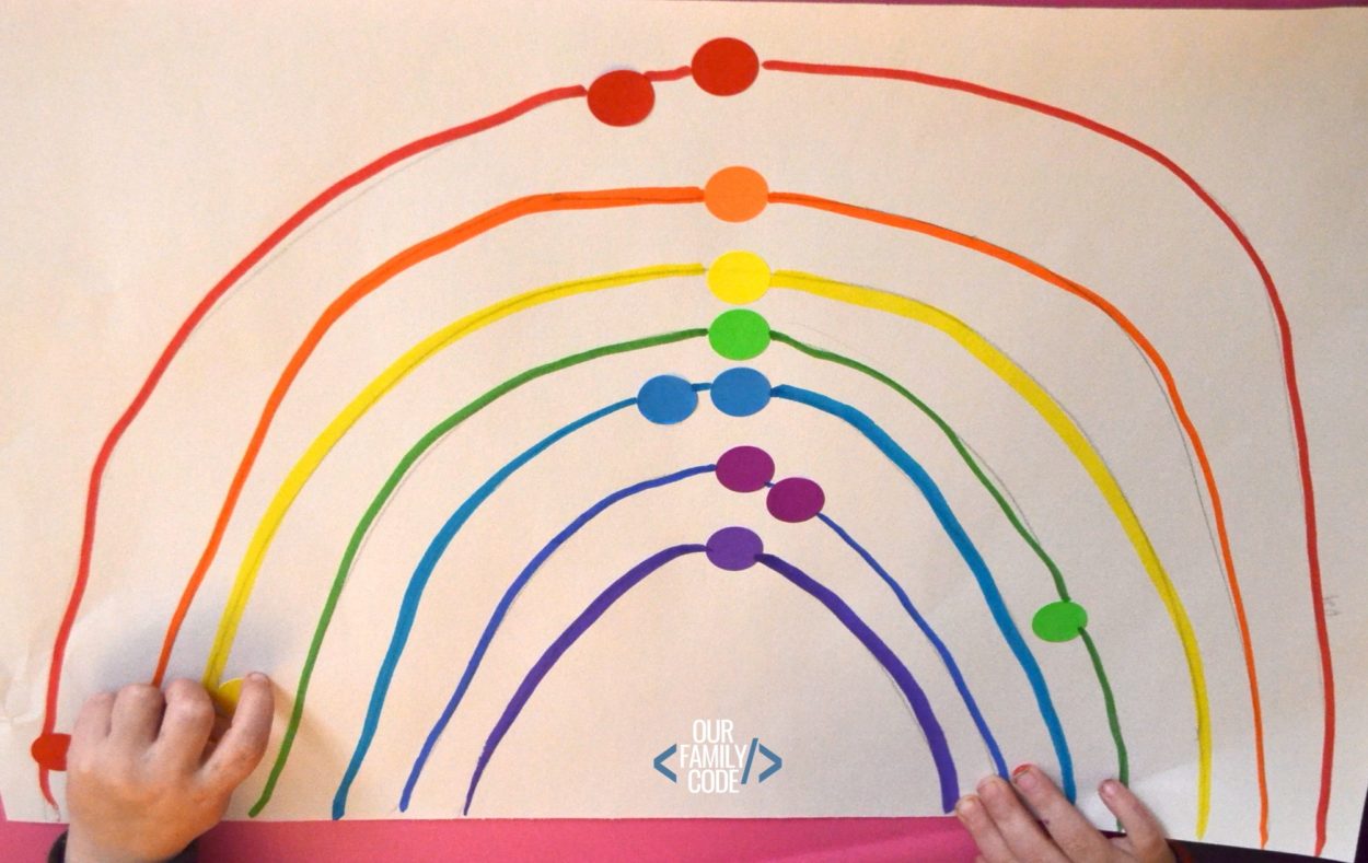 toddler rainbow color recognition activity setup