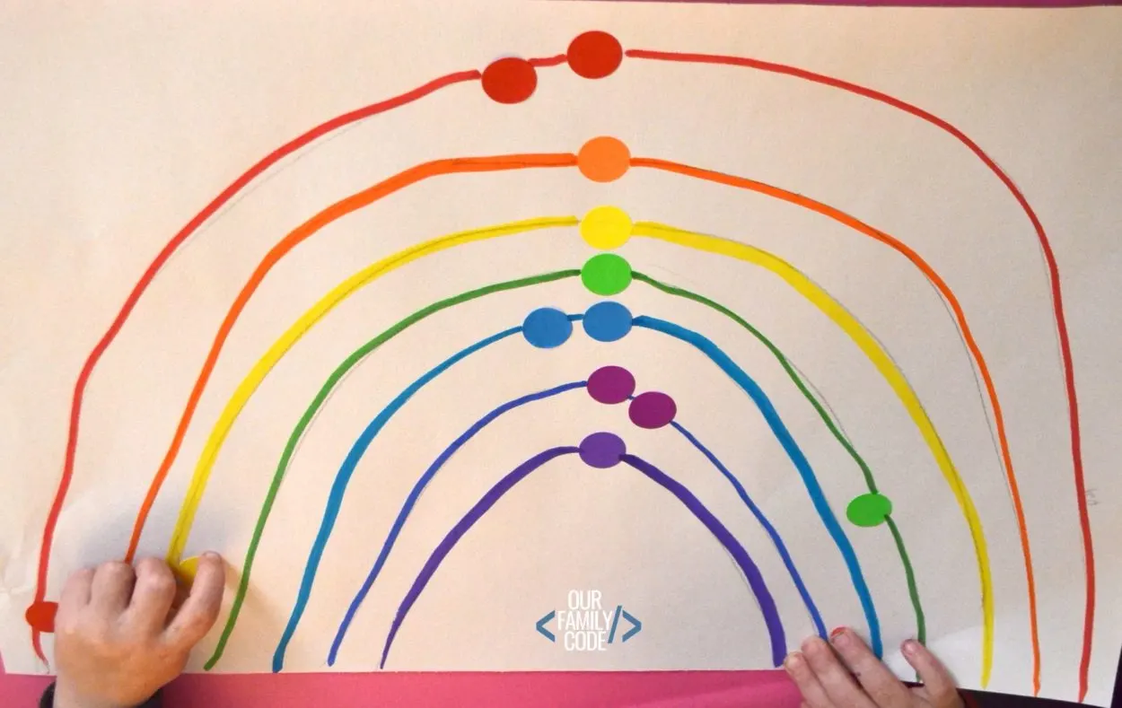 toddler rainbow color recognition activity setup