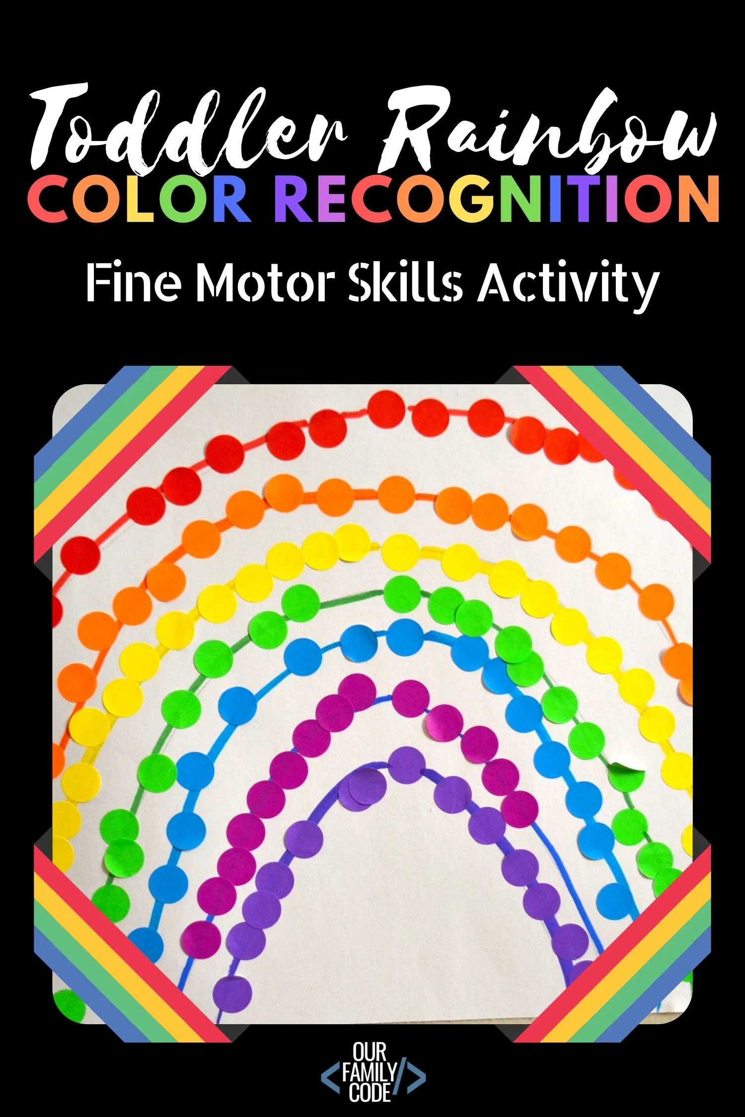 This toddler rainbow color recognition activity is a great way to incorporate a fantastic book about colors with a tangible color recognition fine motor activity. #toddleractivities #colorrecognition #finemotorskills #preschool #teachingtoddlers #rainbowactivities