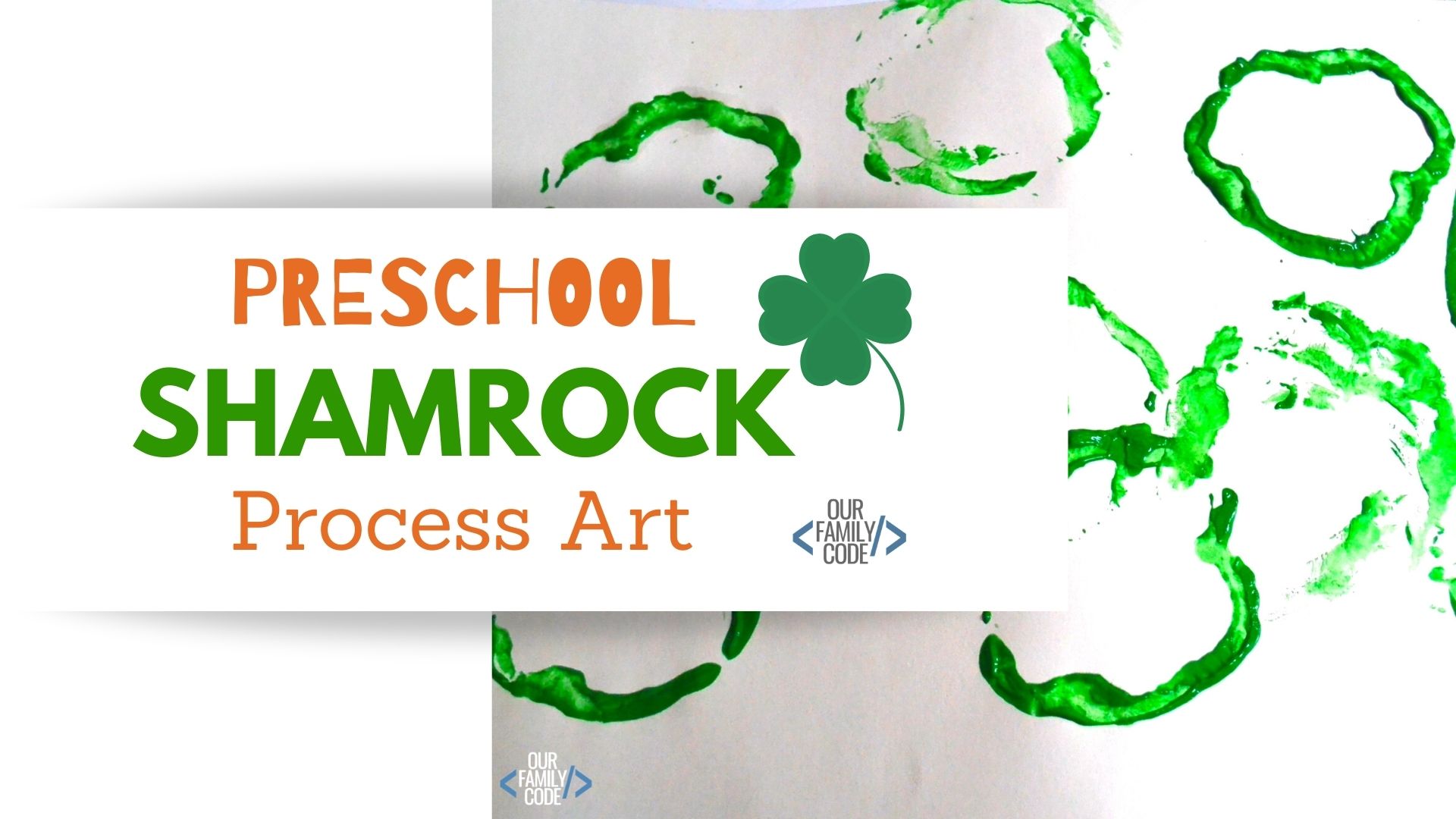 Make preschool shamrock process art with green peppers for a great sensory learning experience! #preschool #homeschool #totschool #processart #sensoryactivities #toddlerart #toddlercrafts