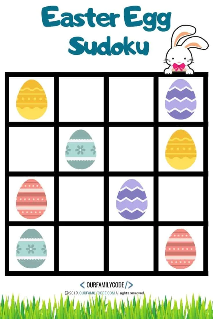 This Easter Egg Sudoku activity is a way to introduce kids as young as preschool to the rules and the use of logical reasoning to solve a problem. #STEAM #STEM #teachkidstocode #computationalthinking #algorithms #logicalreasoning #homeschool #sudokuforkids