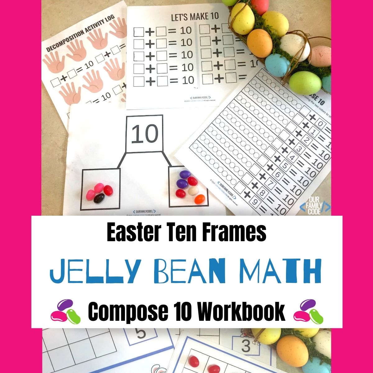 Easter Ten Frames Jelly Bean Math Activity fi Easter Ten Frames jelly bean math fi Easter Ten Frames jelly bean math
