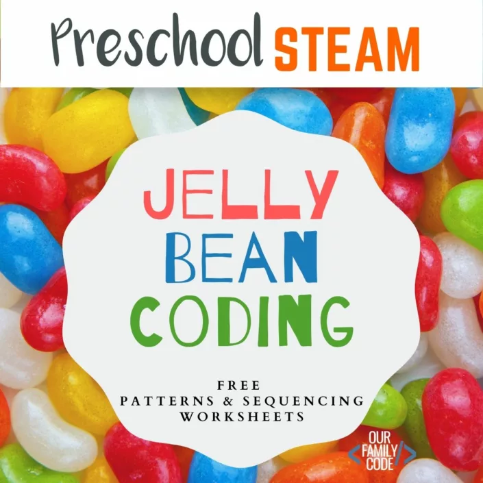 Preschool STEAM Easter Sequences Coding with Jelly Beans