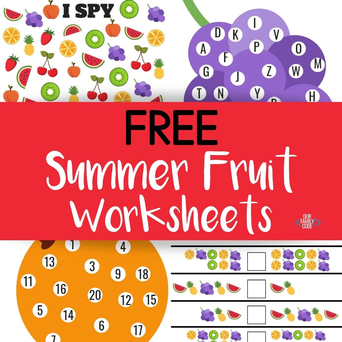 fi Free Summer Fruit Kid Printable