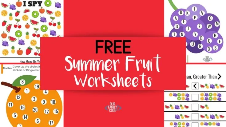 BH FB Free Summer Fruit Kid Printables Grab these free Preschool Easter worksheets with Easter I-Spy, Letter Recognition, Number Recognition, and Less Than Greater Than Jelly Bean Math!