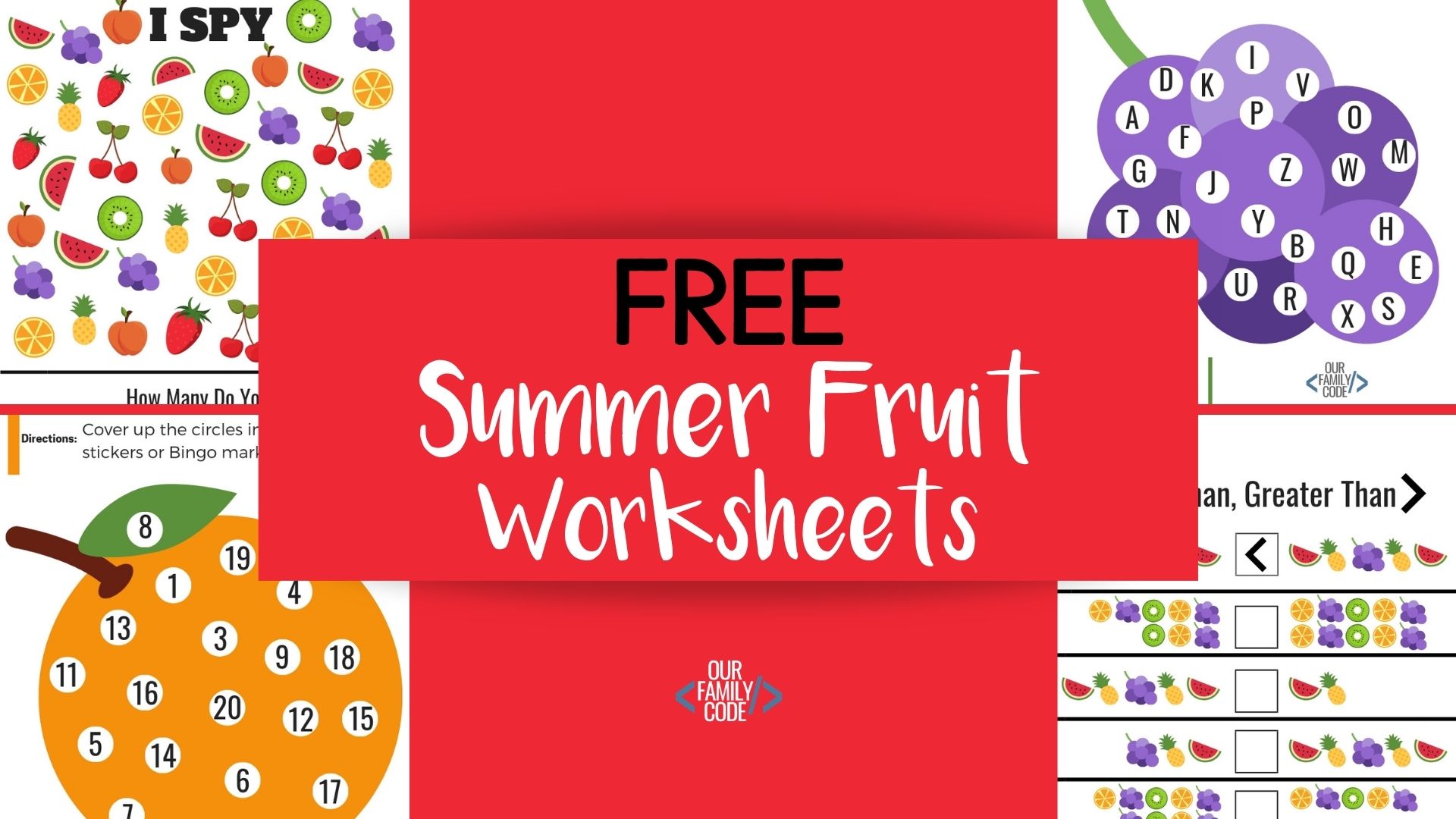 Free Summer Fruit worksheets