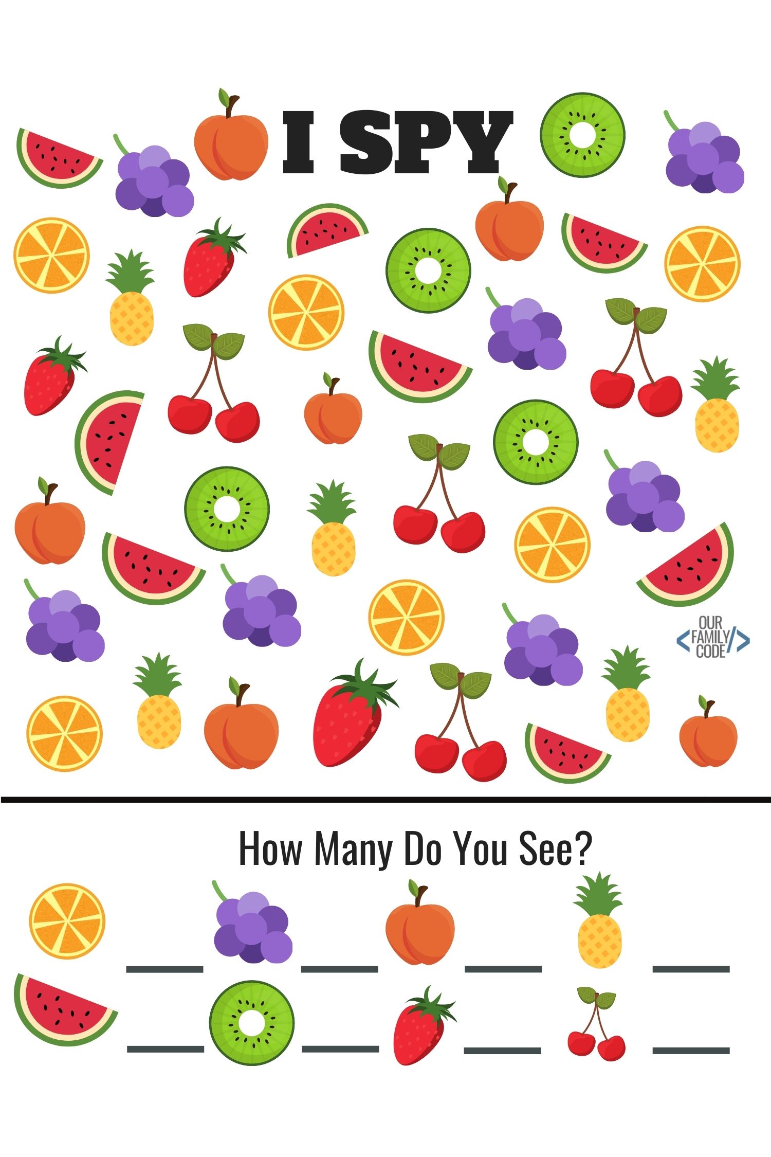 Free Summer Fruit Kid Worksheet Printables Fruit I-Spy