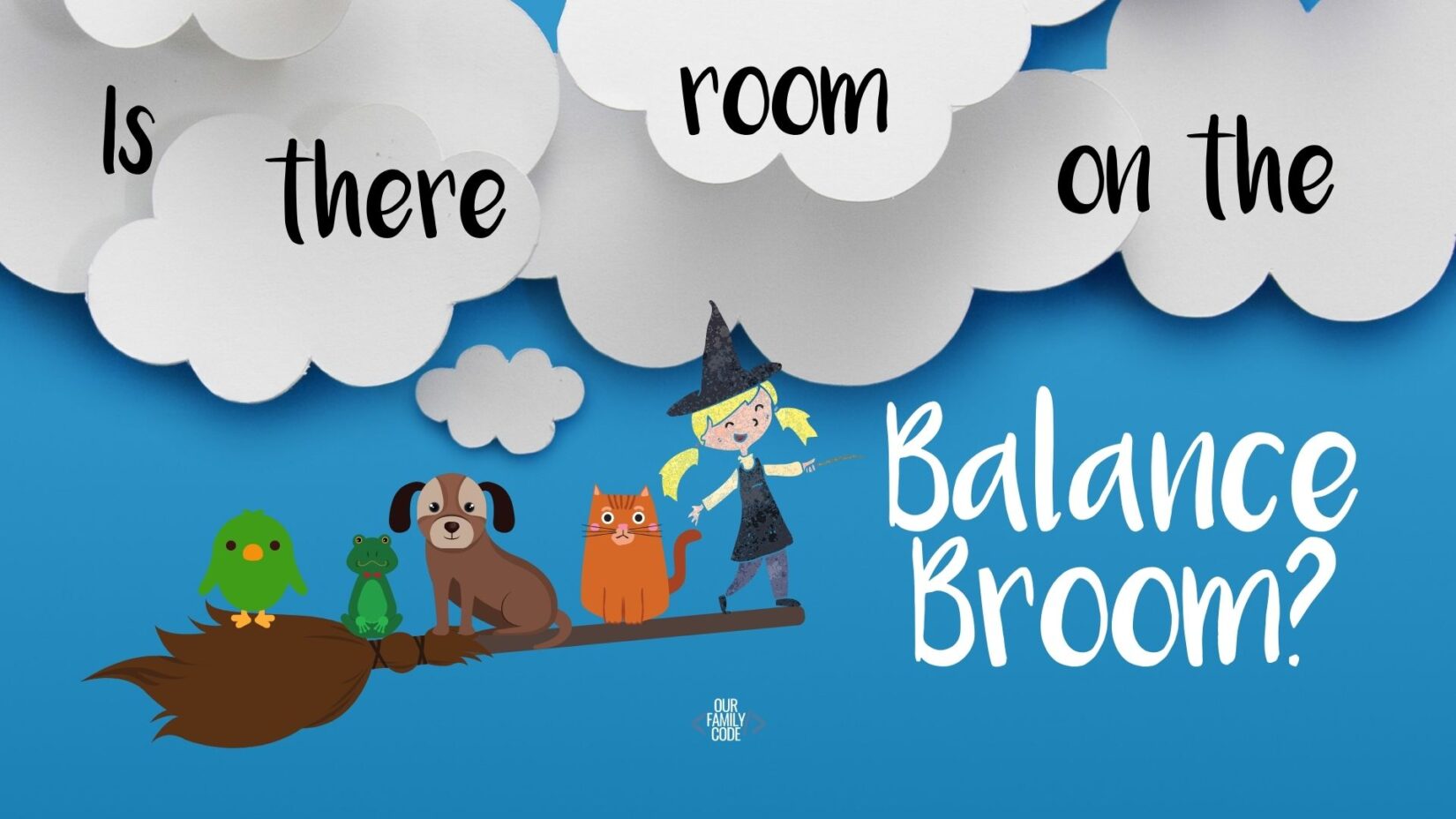 Room on the Broom balance STEM challenge for kids