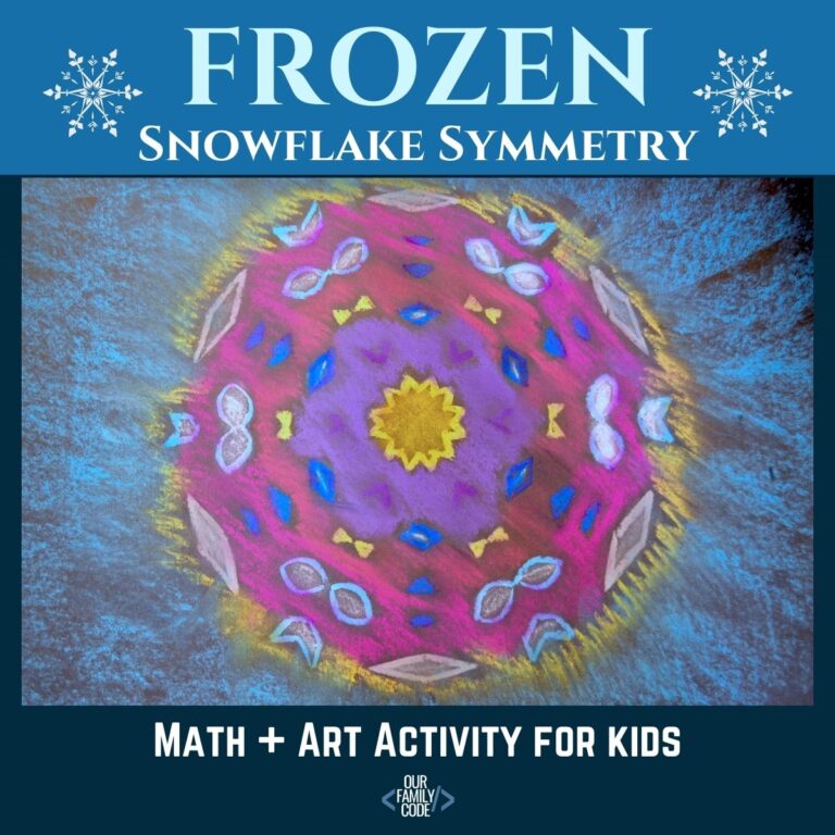 FI frozen snowflake symmetry math art activity