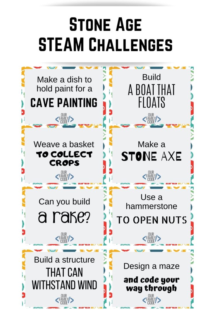 Stone Age STEAM Challenge Cards Can you build a balloon tower using balloons and tape? Grab these free Disney Moana STEM challenge cards and make way for some fun hands-on learning activities like building a balloon tower and more!