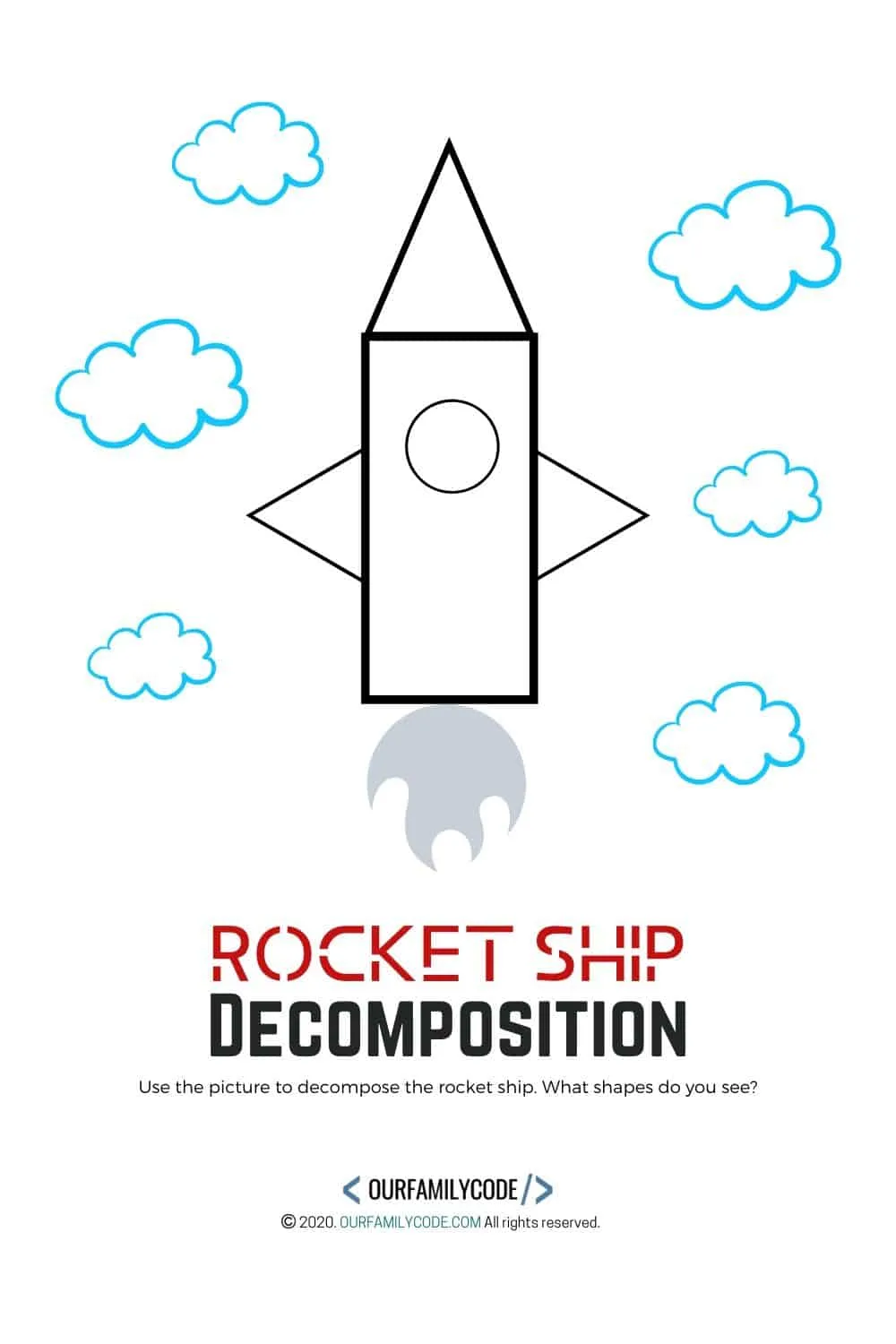 rocket ship decomposition teach kids to code activity