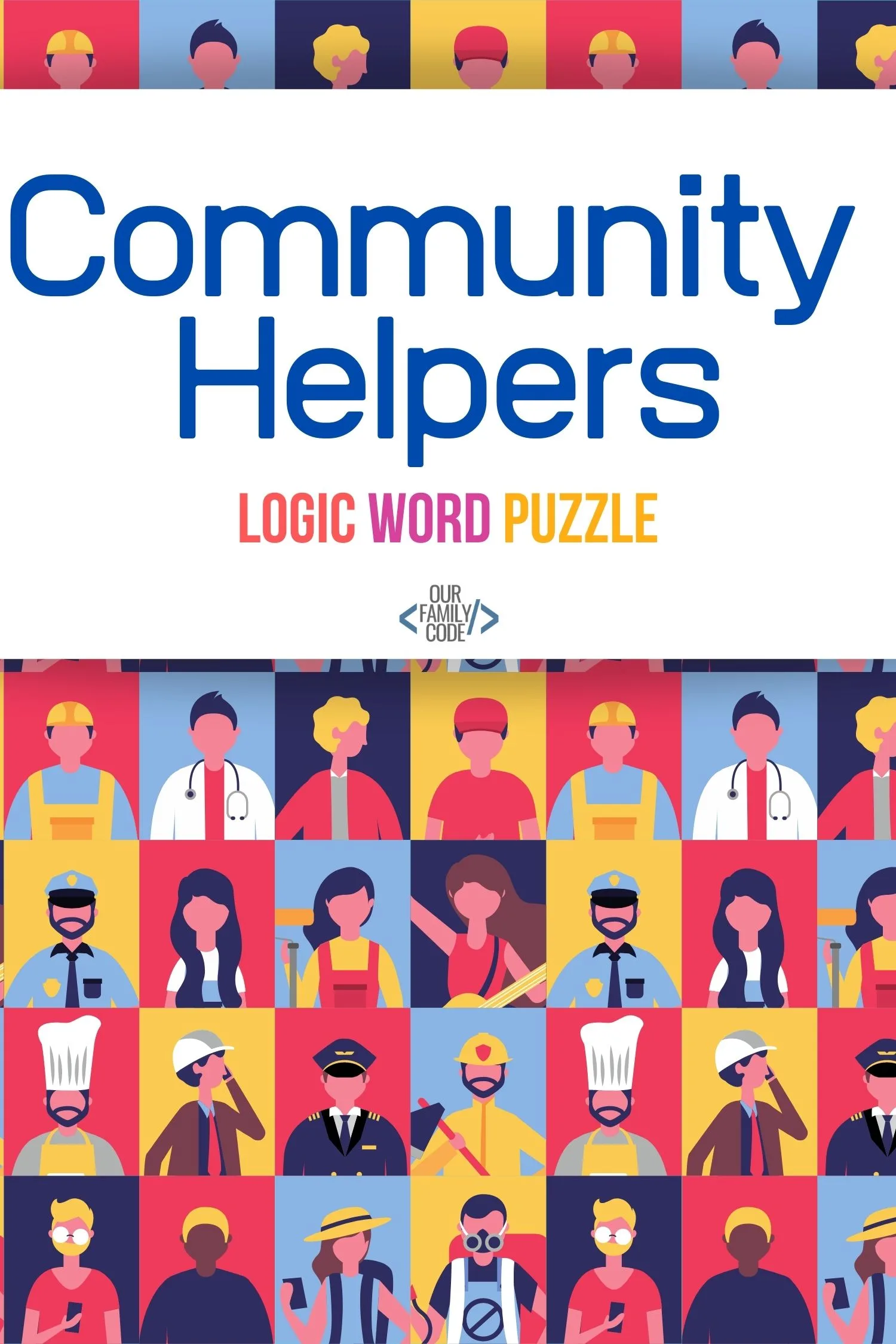 community helpers logic word puzzle