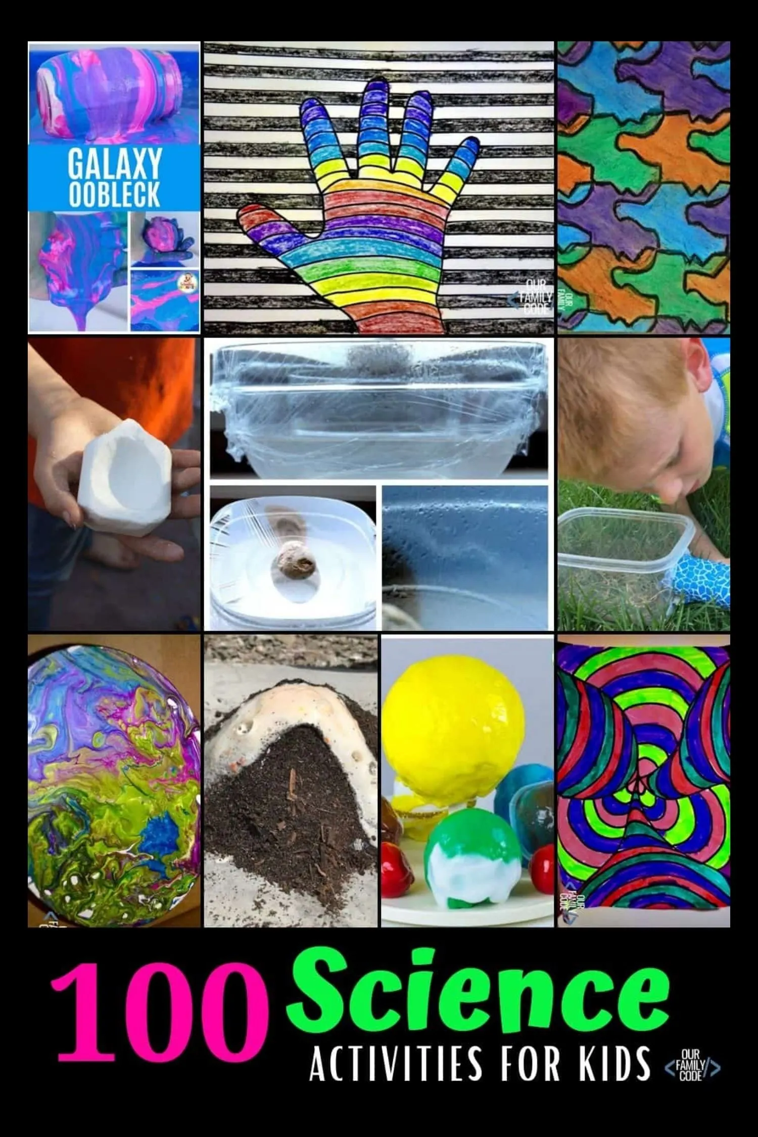 A picture of science activities for kids in a collage.