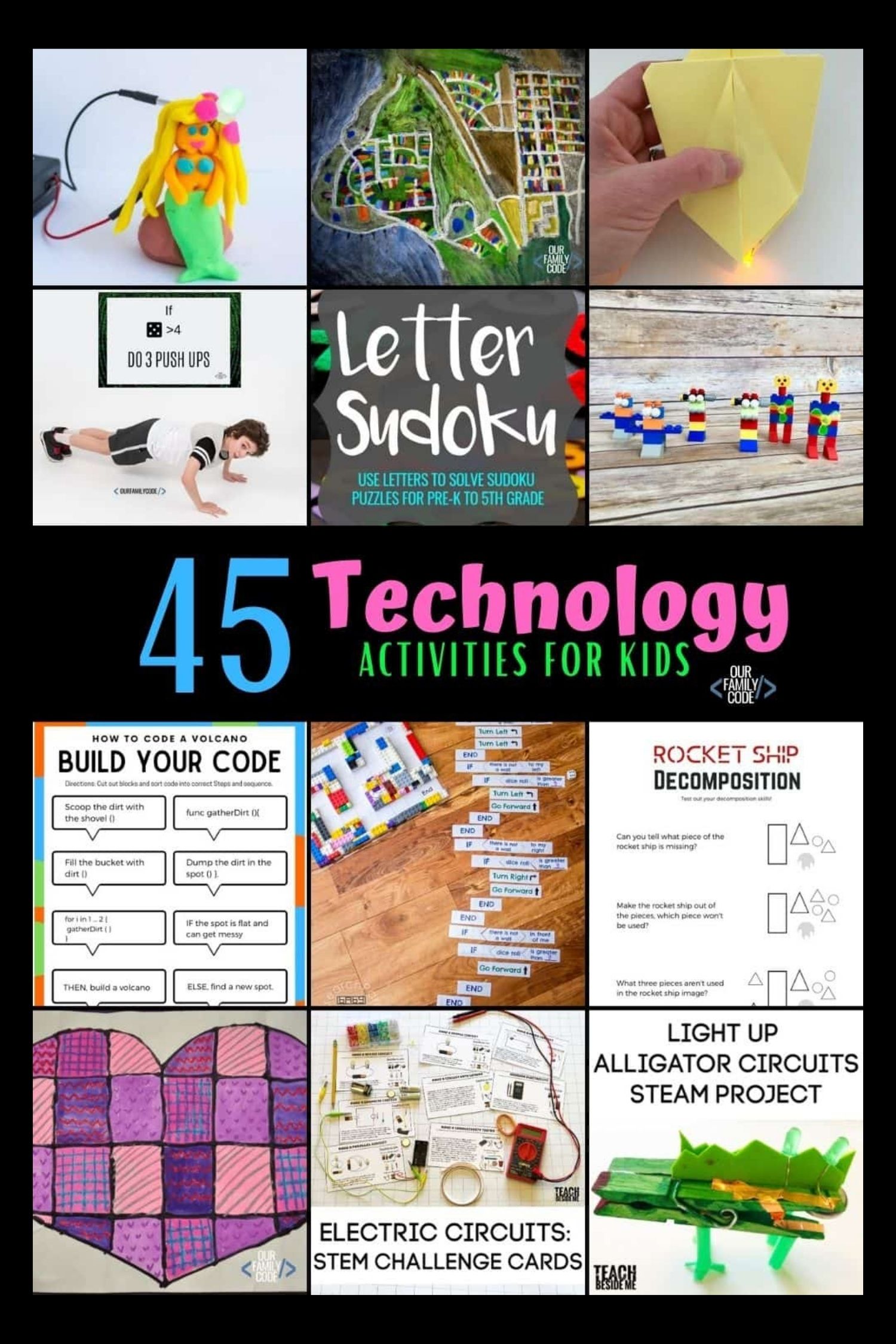 45 technology activities for kids collage 1