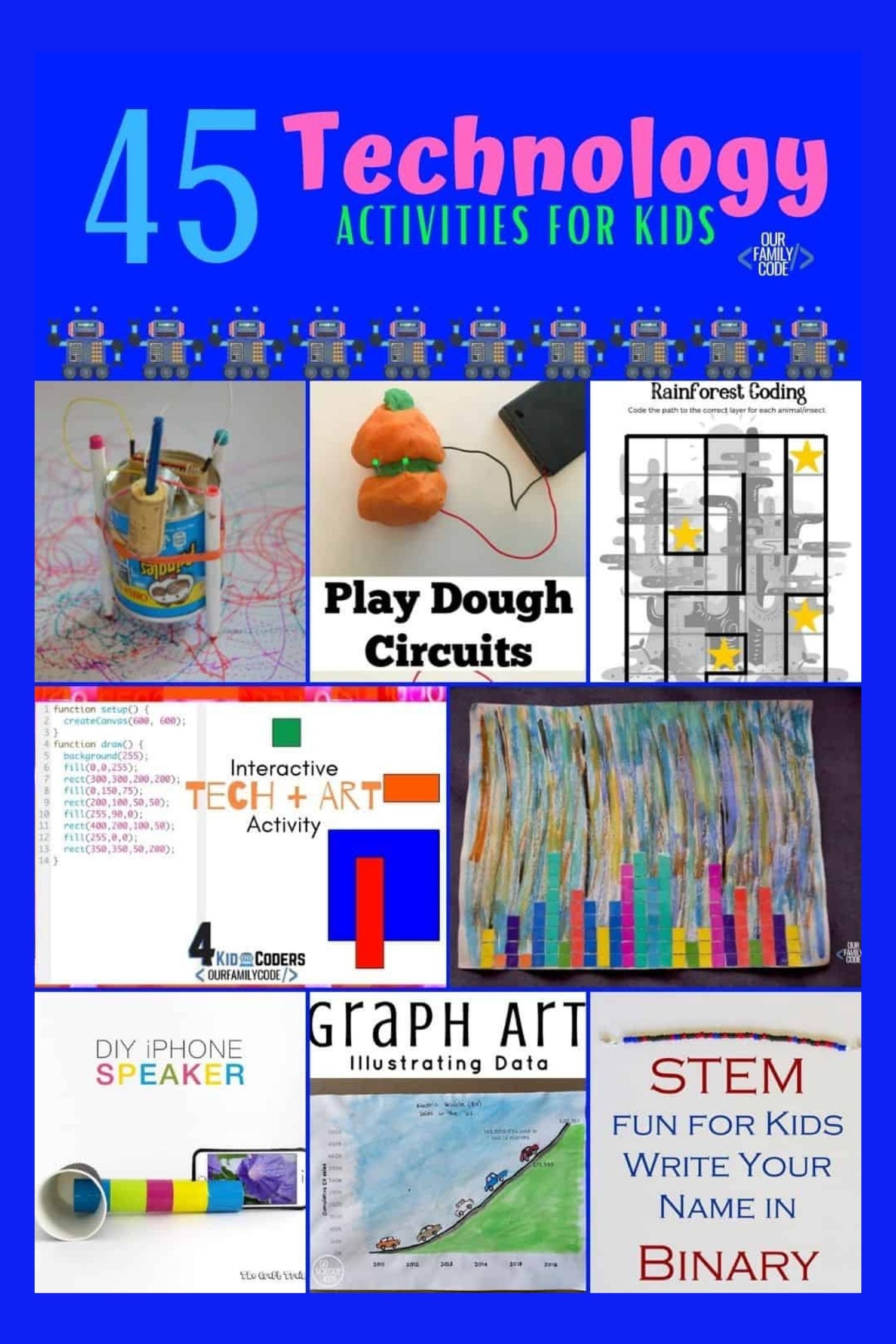 45 technology activities for kids collage 3
