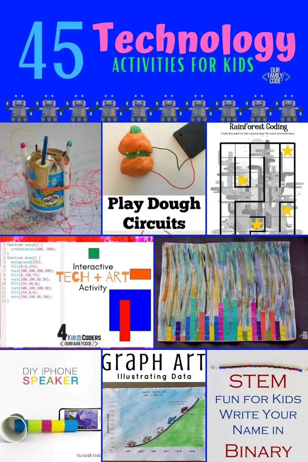 45 technology activities for kids collage 3