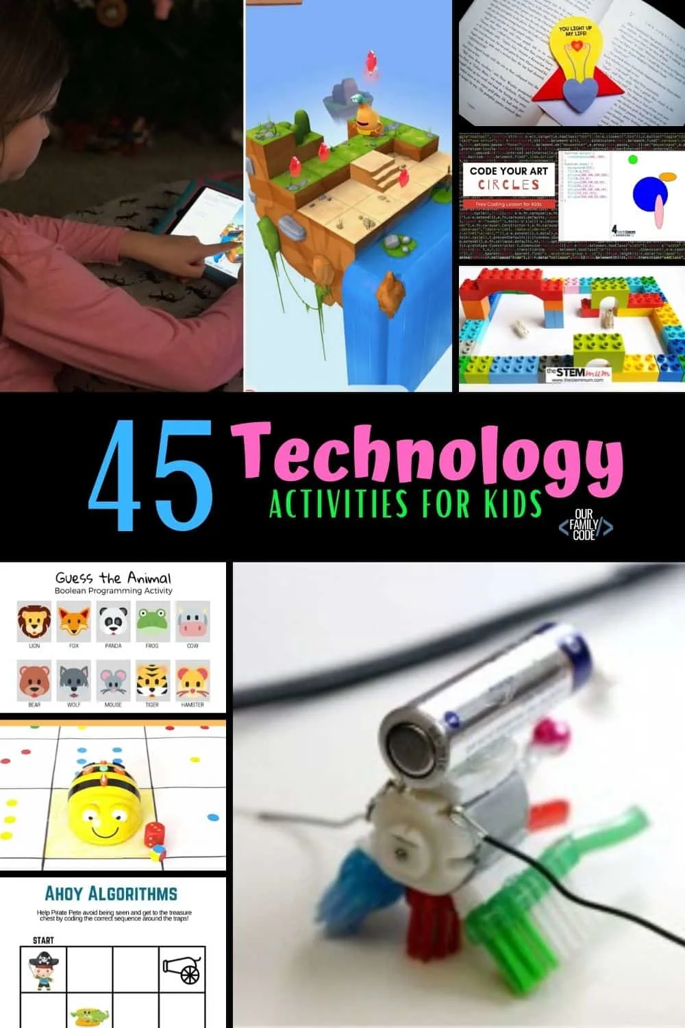 45 technology activities for kids collage 4