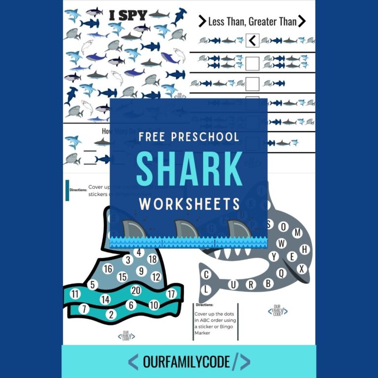 FI Free Preschool shark worksheets Grab these free shark worksheets for kids that are perfect for Shark Week!