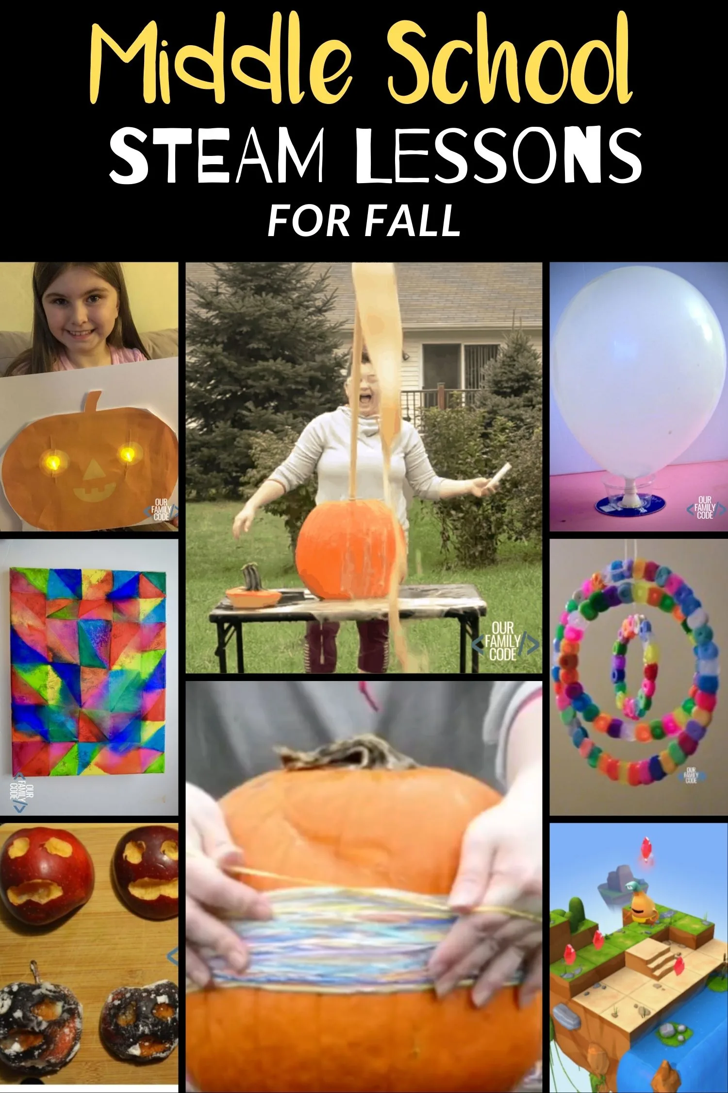 middle school STEAM lessons for fall
