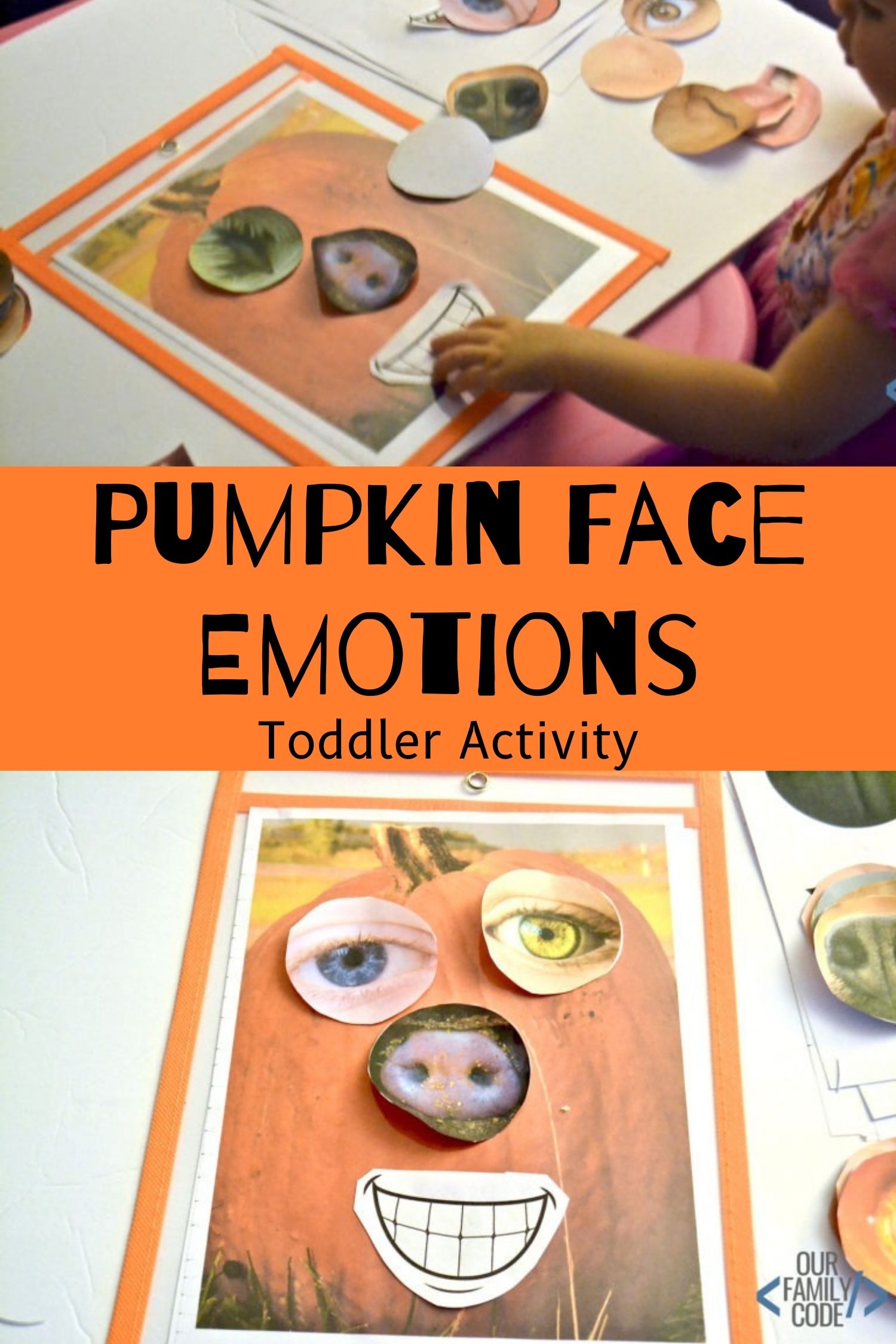 pumpkin face emotions toddler activity
