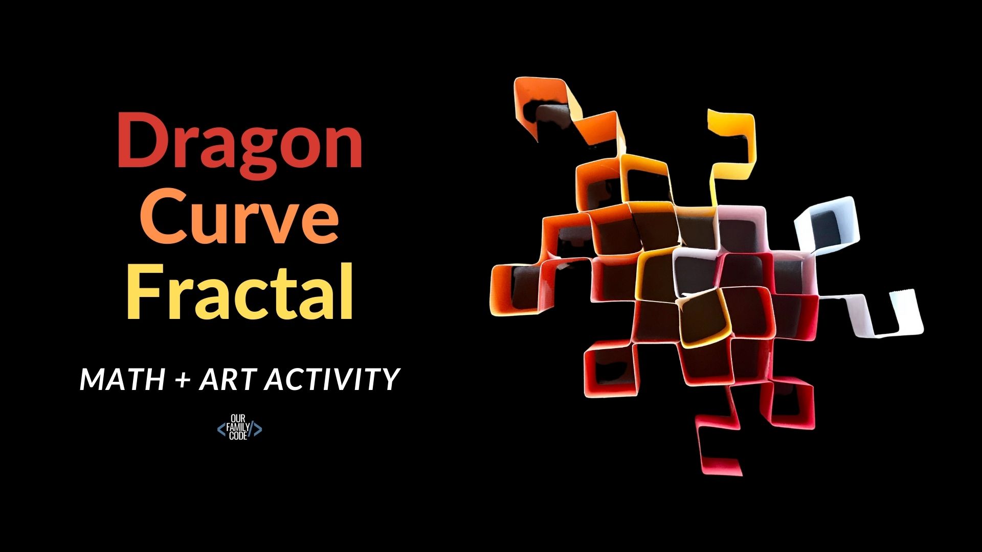 dragon curve fractal math art activity for kids