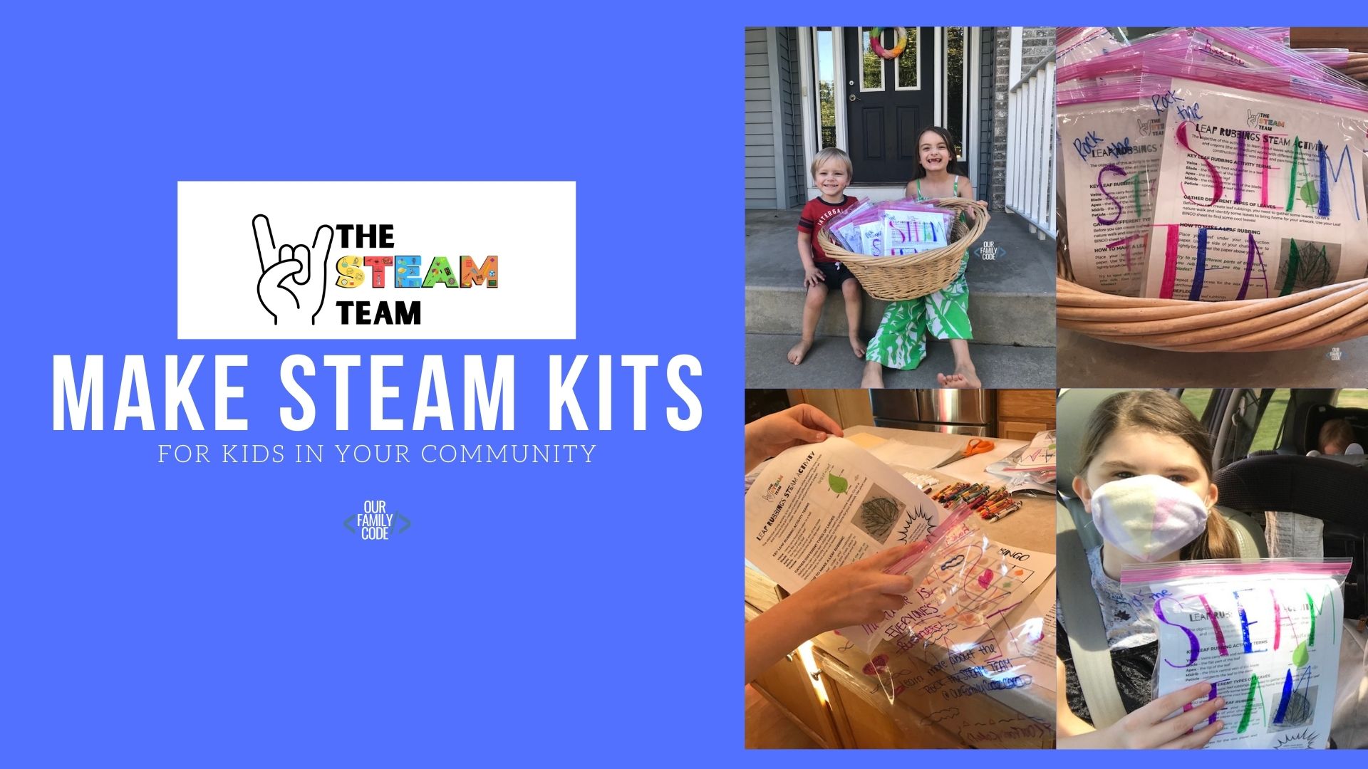 This civic project encourages communities to ensure equal education and personalized learning by making and delivering remote learning STEAM kits to kids in our community!