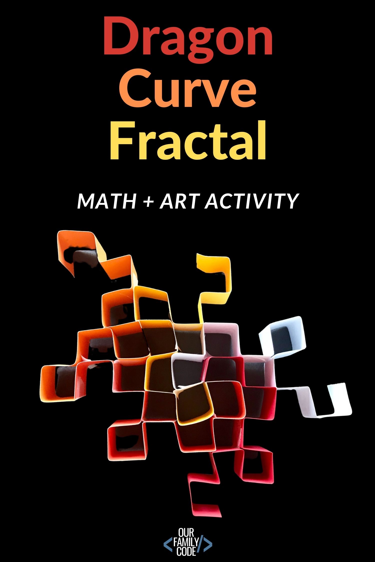 Learn about dragon curve fractals and how to make dragon curve fractal art with this awesome STEAM activity! #STEM #STEAM #mathart #fractalart #elementarySTEAM #homeschool