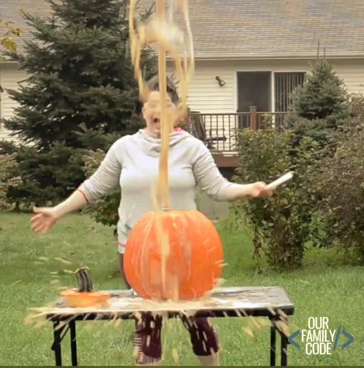 exploding pumpkin geyser