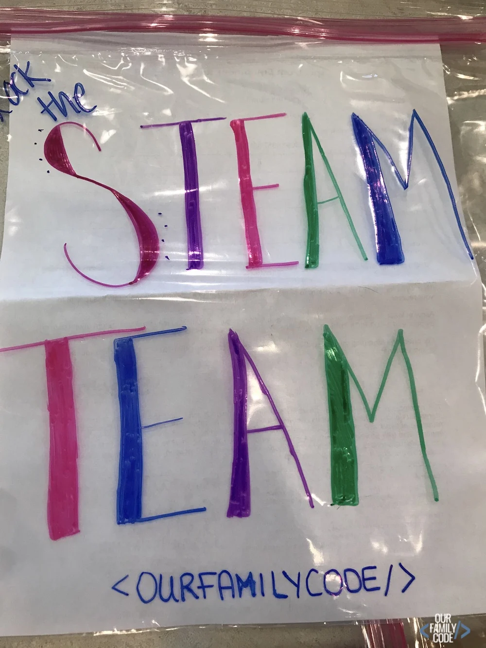 rock the steam team bag 