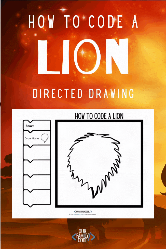 directed drawing lion pin