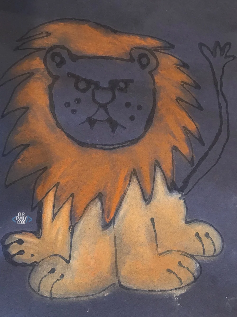 Lion For Children Pastel Chalk Drawing Canvas Print / Canvas Art